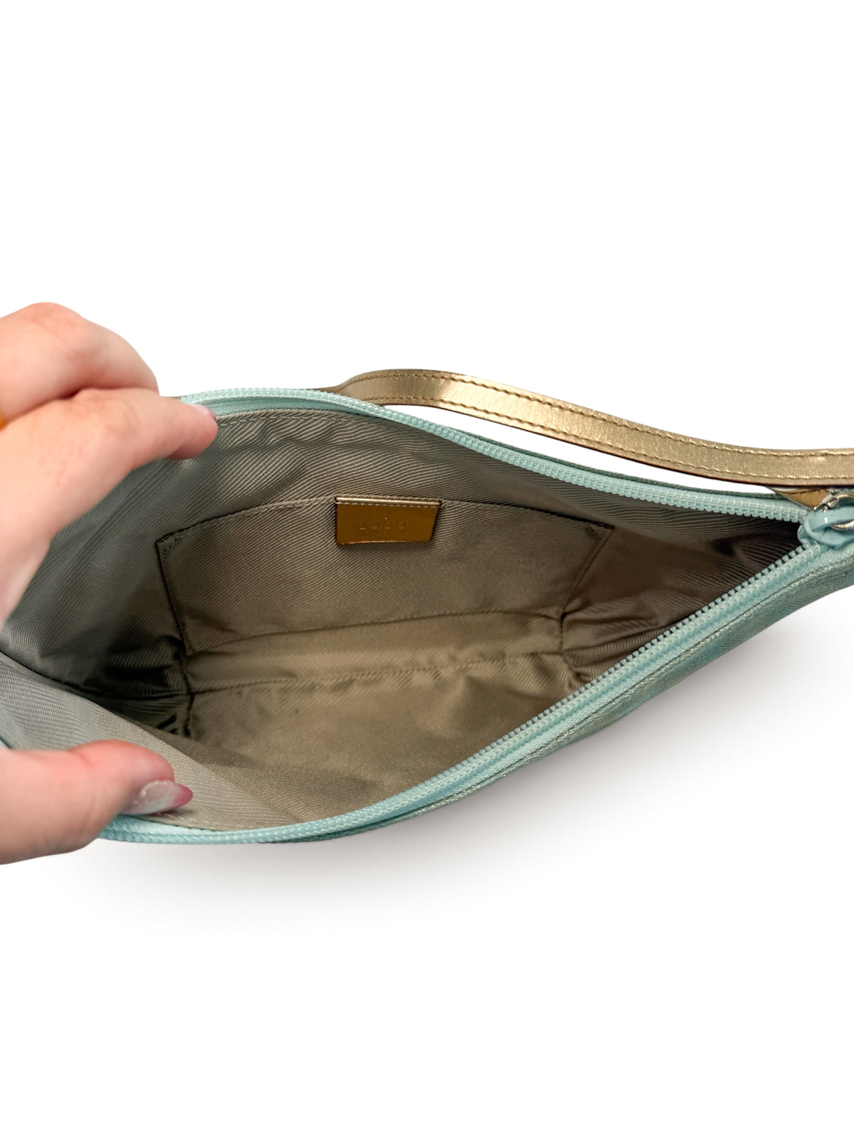 Gucci GG Shimmer Canvas Baguette Shoulder Bag