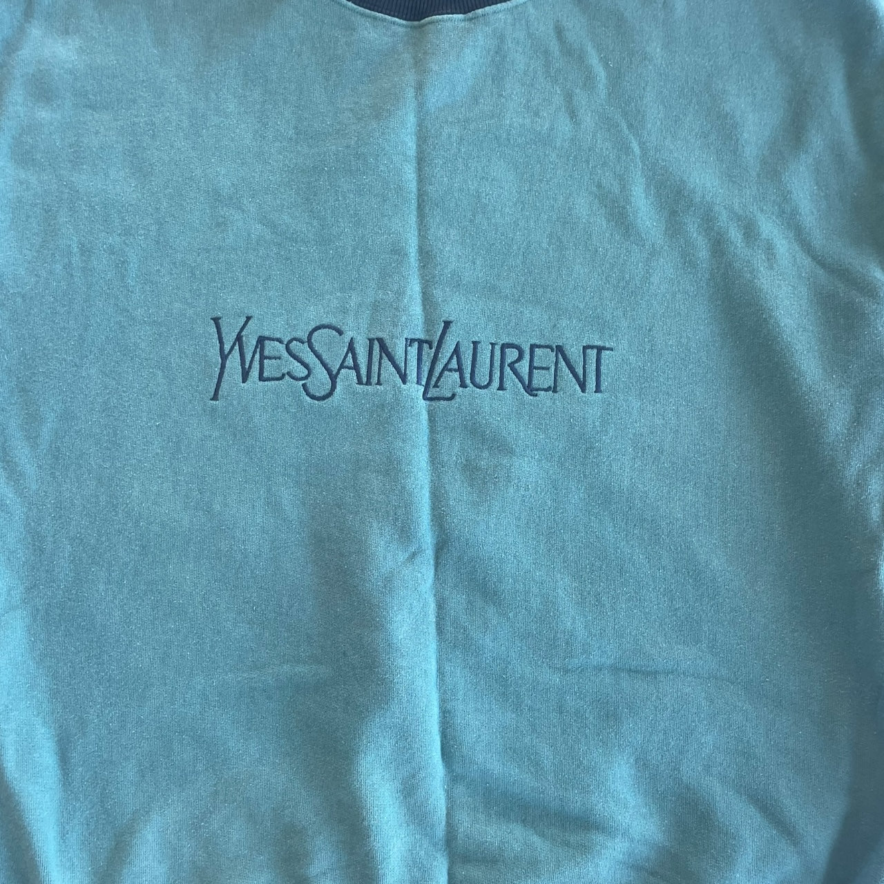 YSL Vintage Teal Crewneck Sweatshirt — Men’s L / Women’s M