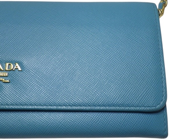 Prada Saffiano Leather Chain Bag – Turquoise
