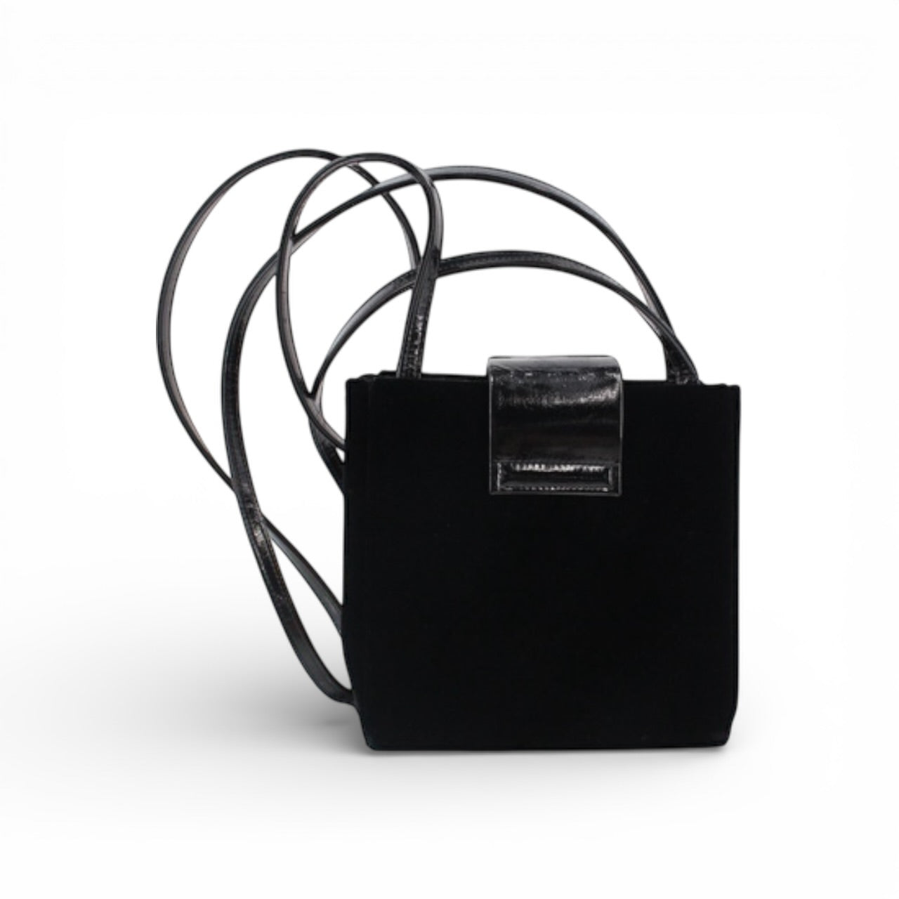 Yves Saint Laurent Heart Rhinestone Velvet Shoulder Bag