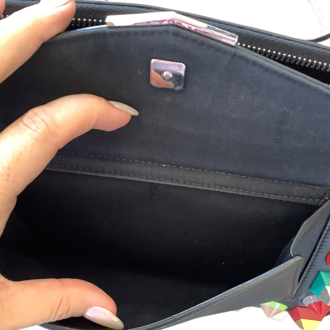 Fendi Studded Crossbody & Clutch – Black Multicolour