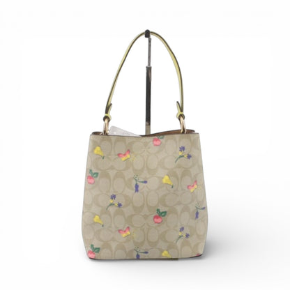 Coach Signature Print Shoulder Bag with Butterflies