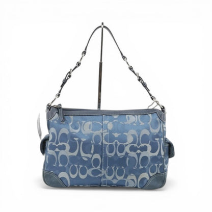 COACH BLUE SIGNATURE SHOULDER BAG