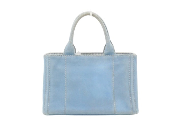 Prada Blue Canapa Canvas Tote Bag