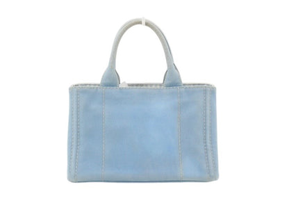 Prada Blue Canapa Canvas Tote Bag