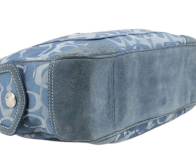 COACH BLUE SIGNATURE SHOULDER BAG