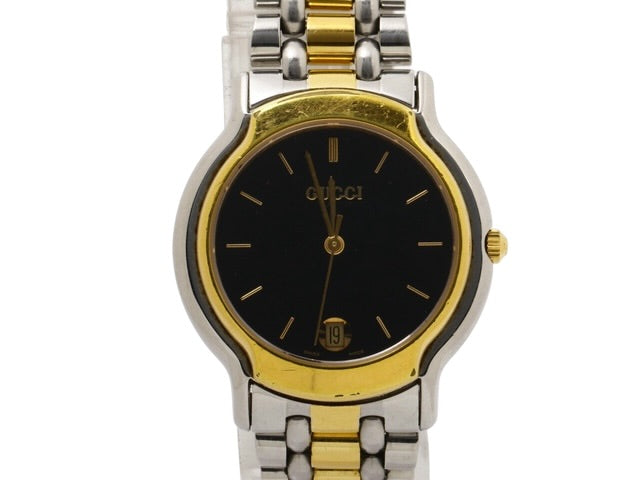 Gucci Two-Tone Watch (Black Dial)
