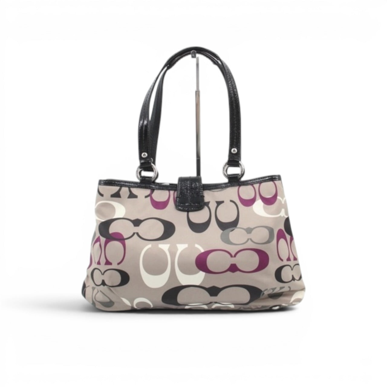 COACH Signature Patent Satchel Shoulder Bag