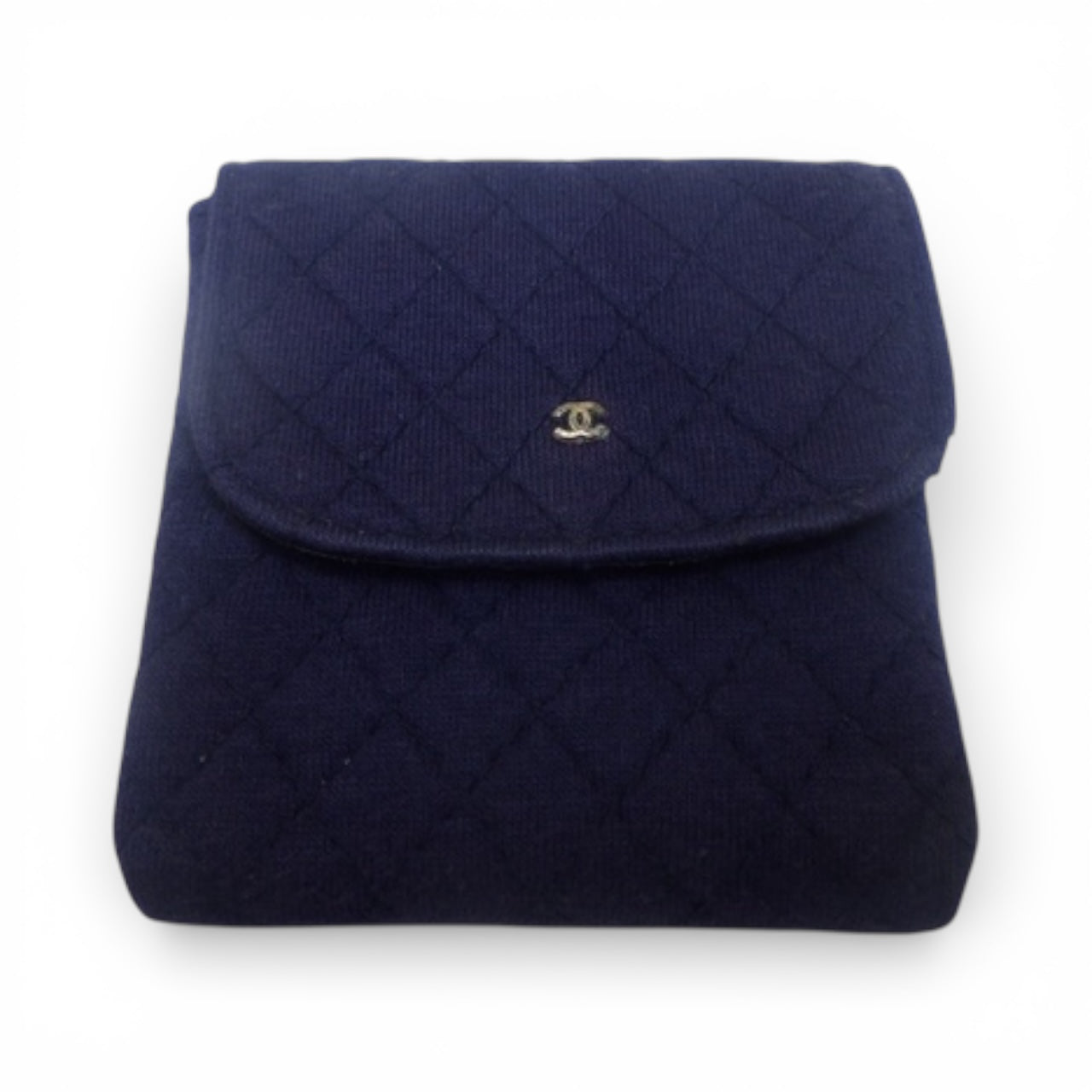Chanel Matelassé Cotton Mini Chain pouch– Navy