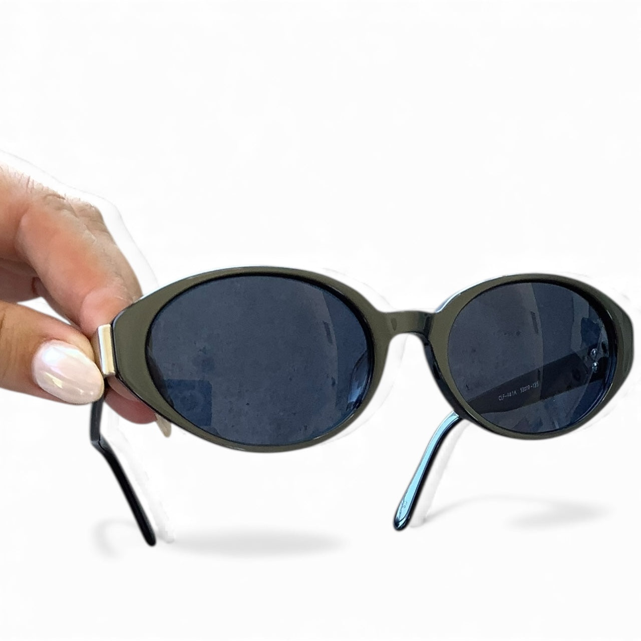 Celine Oval Sunglasses – Black with Blue Lenses