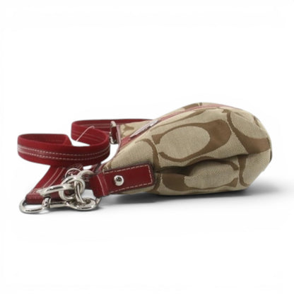 COACH Signature Shoulder Bag with Red Stripe