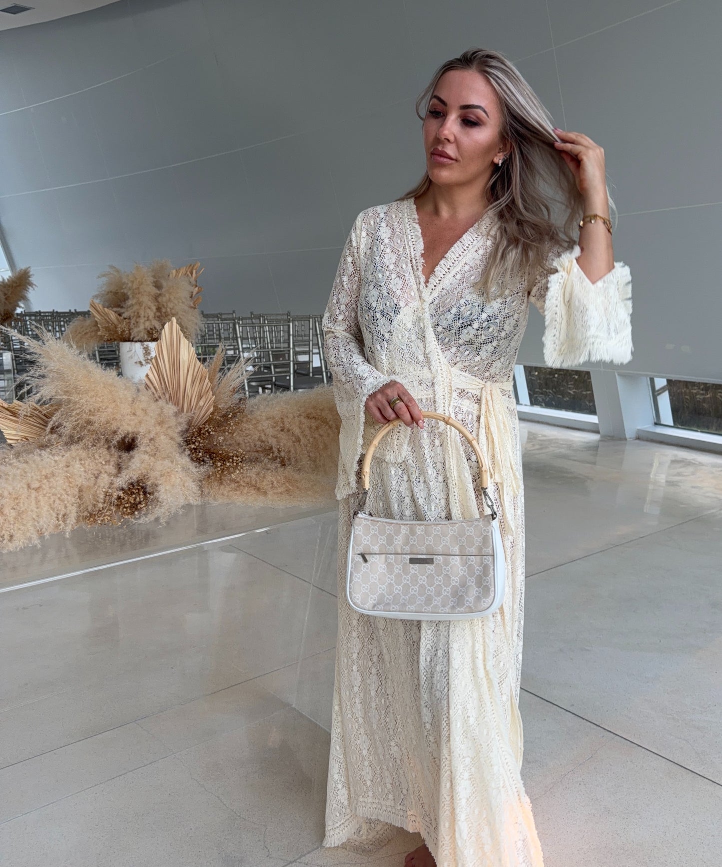 Gucci Bamboo GG Canvas Shoulder Bag