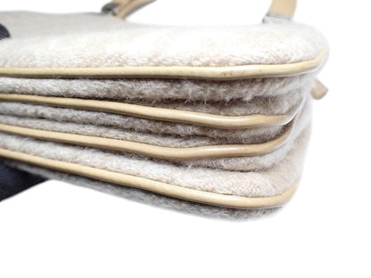 Fendi Zucchino Textured Shoulder Bag | Beige