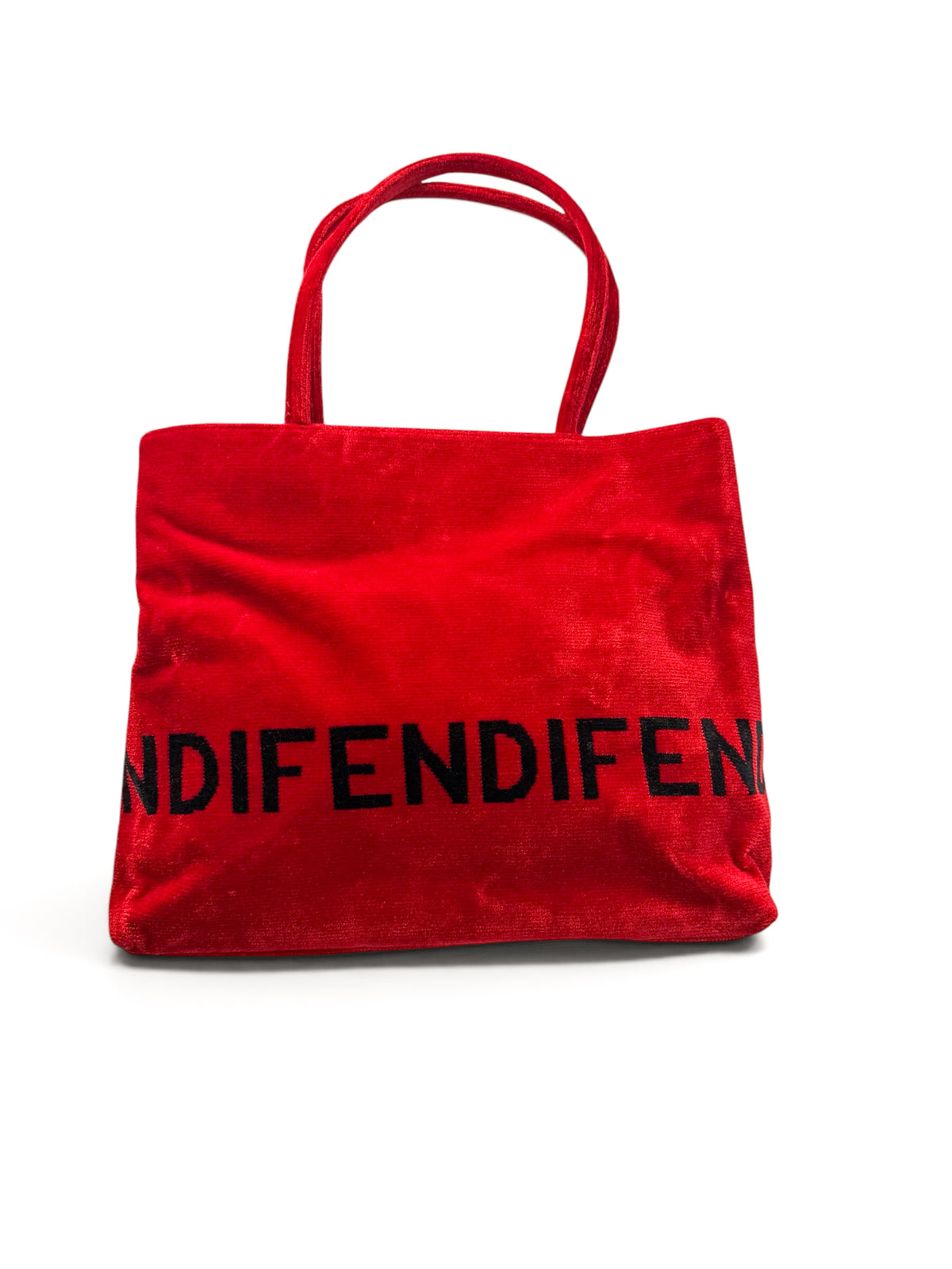 Fendi Red Velvet Tote Bag