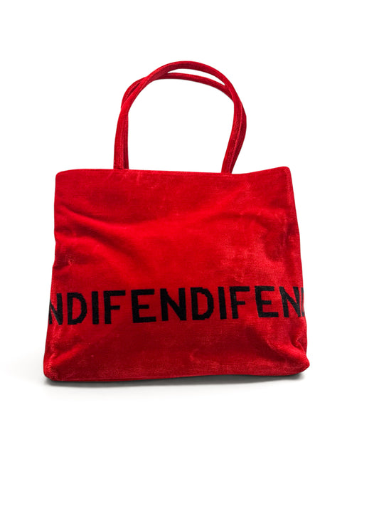 Fendi Red Velvet Tote Bag