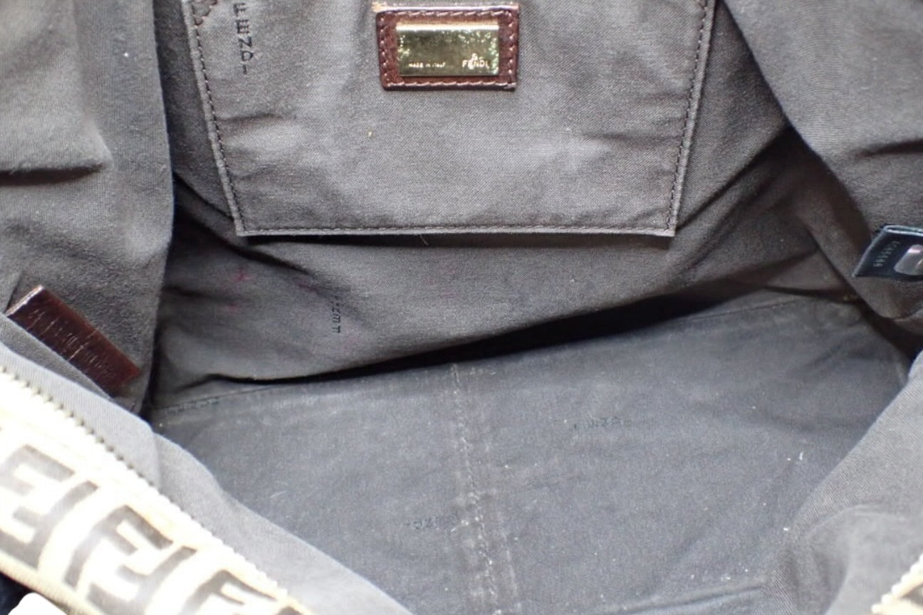 FENDI ZUCCA CANVAS SHOULDER TOTE