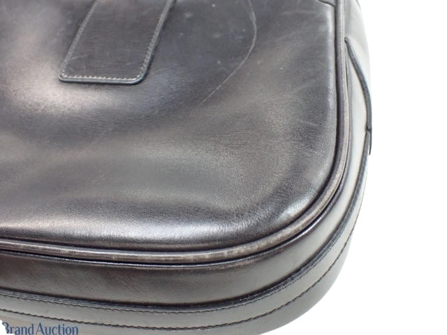 Gucci Interlocking Leather Shoulder Bag – Black