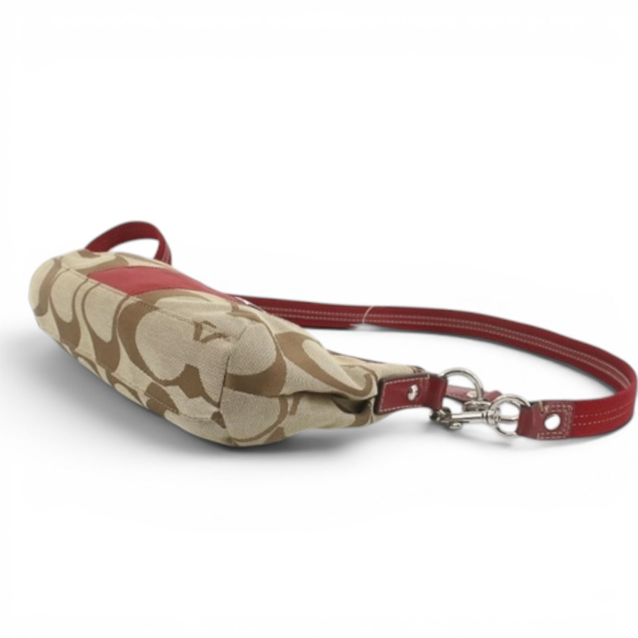 COACH Signature Shoulder Bag with Red Stripe