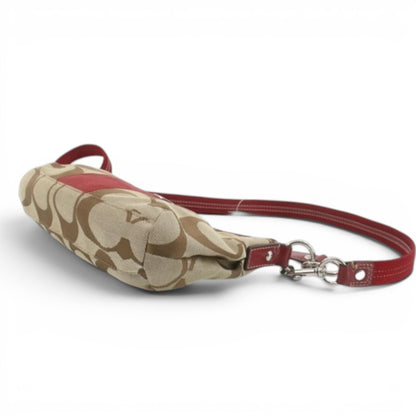 COACH Signature Shoulder Bag with Red Stripe