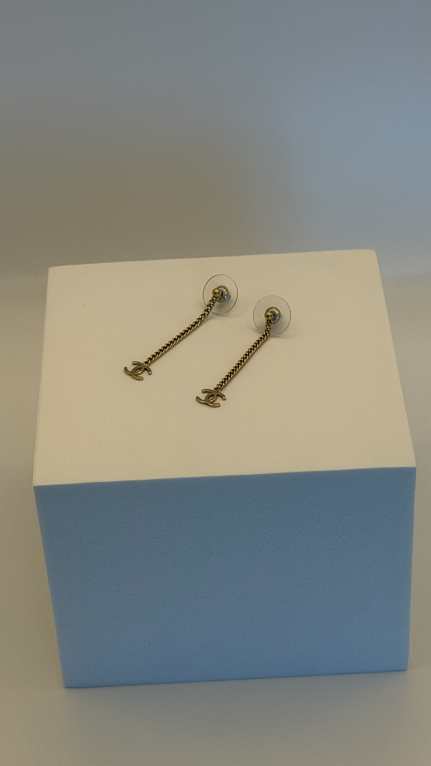 Chanel Gold Chain Drop Earrings