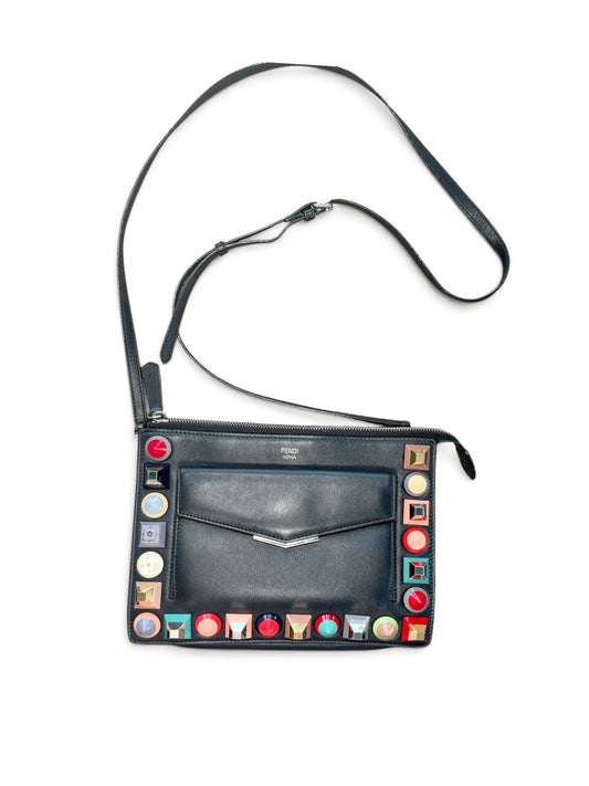 Fendi Studded Crossbody & Clutch – Black Multicolour