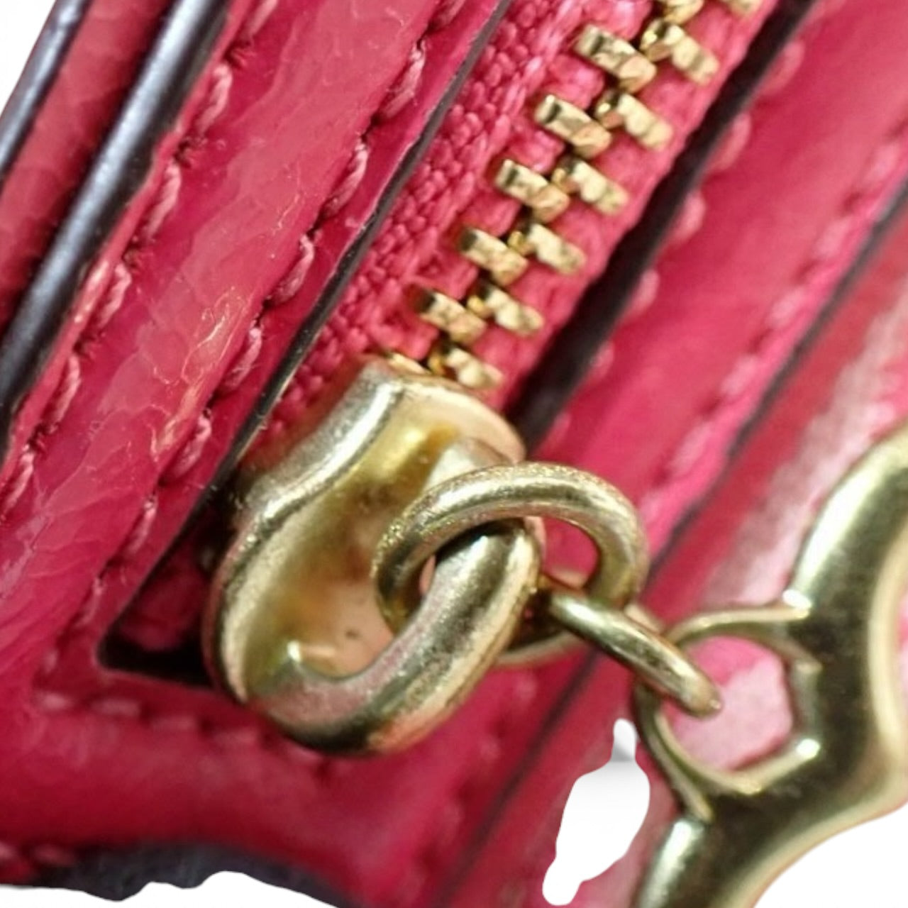 COACH Signature Pink Shoulder Bag with Heart Charm