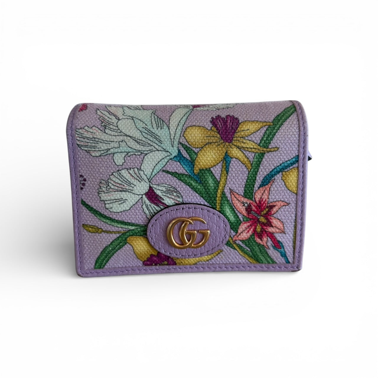 Gucci Limited Edition Floral GG Compact Wallet – Lilac