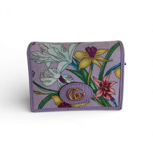 Gucci Limited Edition Floral GG Compact Wallet – Lilac