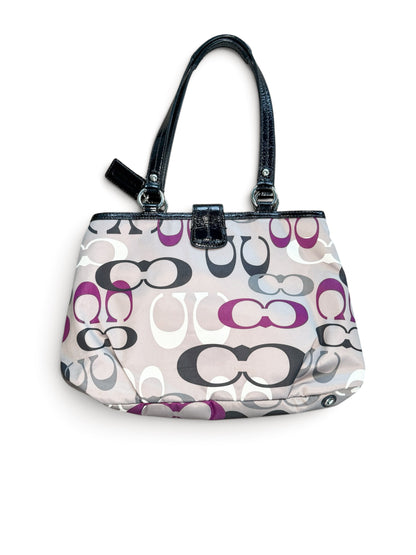 COACH Signature Patent Satchel Shoulder Bag