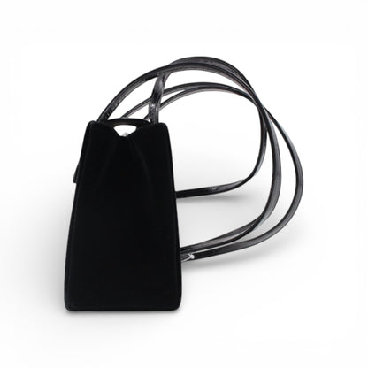 Yves Saint Laurent Heart Rhinestone Velvet Shoulder Bag