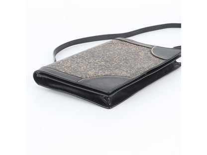 PRADA VINTAGE BLACK & GOLD DISTRESSED SHOULDER BAG