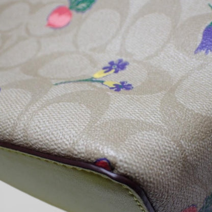 Coach Signature Print Shoulder Bag with Butterflies