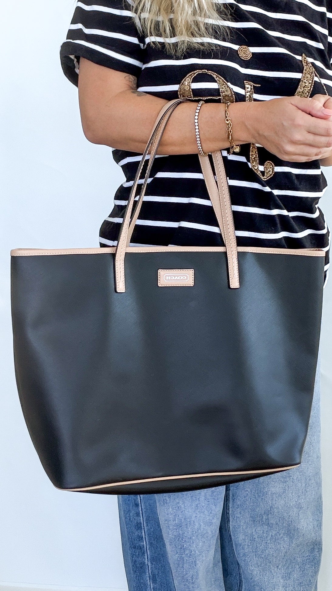 Coach Black Leather Tote Bag