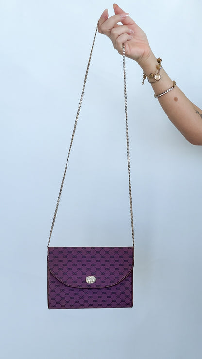 Gucci GG Monogram Chain Shoulder Bag – Purple