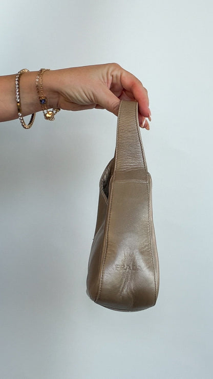 Prada Metallic Leather Hobo Bag – Champagne
