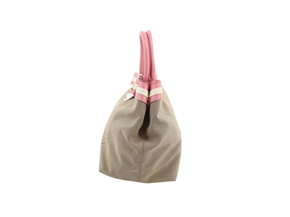 Prada Canapa Bow Tote – Pink & Beige