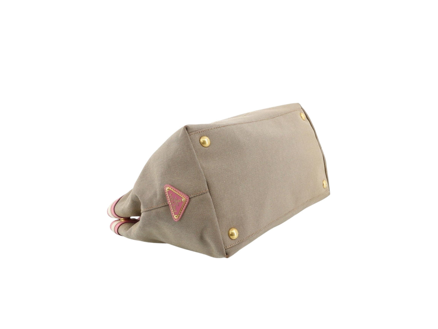 Prada Canapa Bow Tote – Pink & Beige
