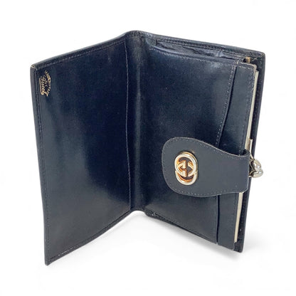 Vintage Gucci GG Supreme Canvas & Black Leather Wallet