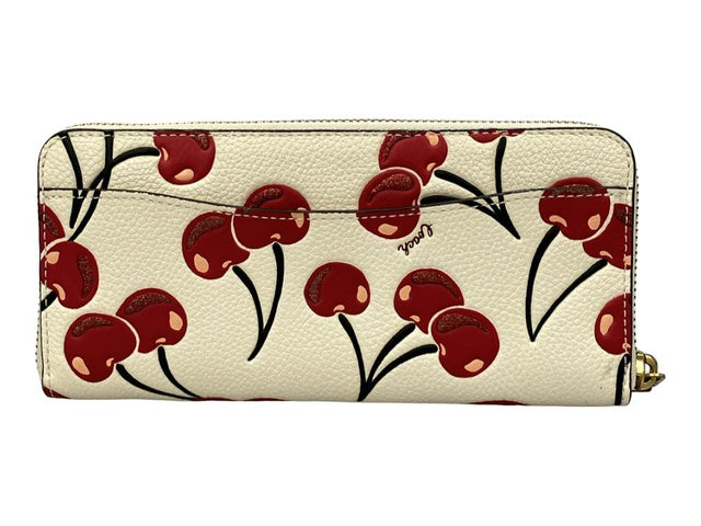 Coach Cherry Print Zip-Around Wallet