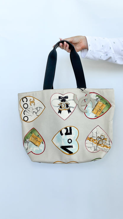 CHANEL Valentine’s Limited Edition Canvas Leather Tote