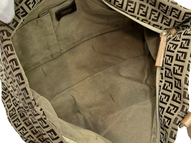 Fendi Zucca Tote Bag (Gold Charm)