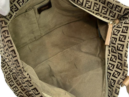 Fendi Zucca Tote Bag (Gold Charm)