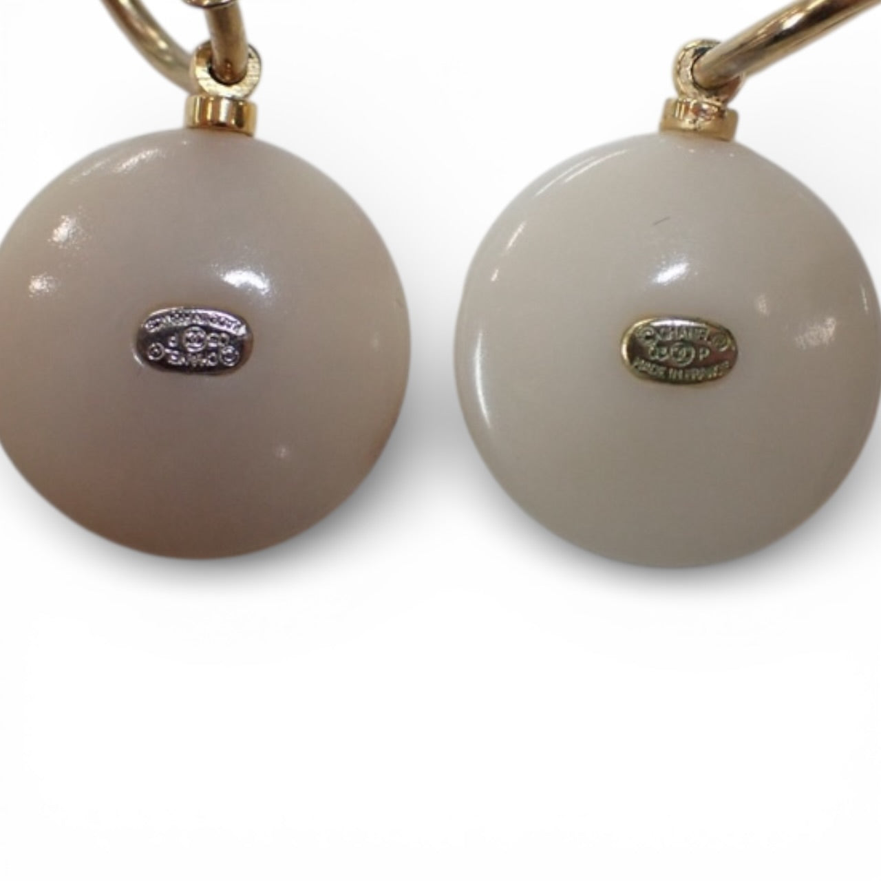 Chanel Coco F Faux Pearl Gold Earrings