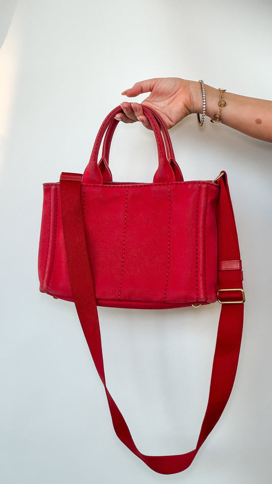 Prada Canapa 2-Way Denim Tote