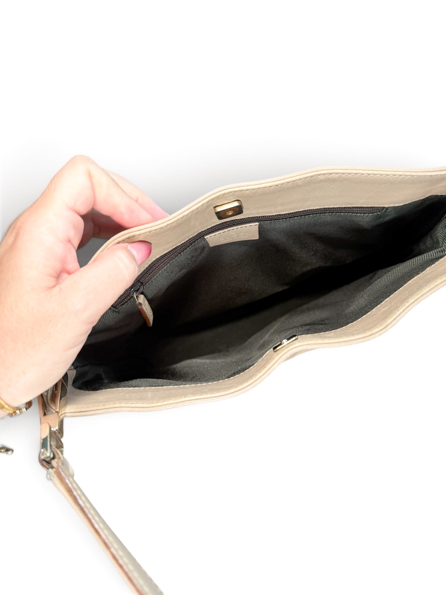 Gucci GG Canvas Shoulder Bag – Beige