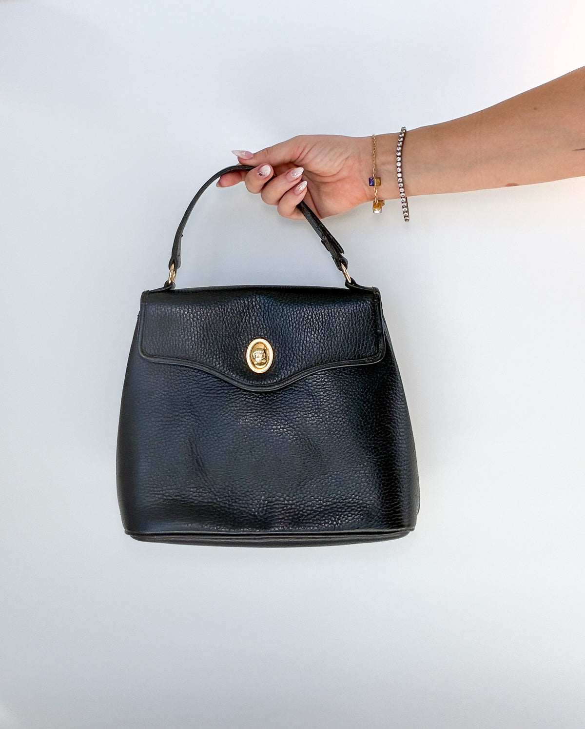 Christian Dior Vintage 2-Way Leather Top Handle Bag – Black Leather