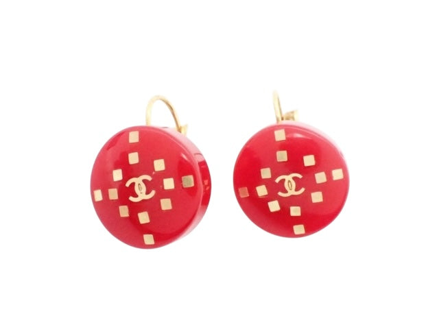 Chanel Red Earrings