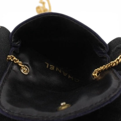 Chanel Matelassé Cotton Mini Chain pouch– Navy