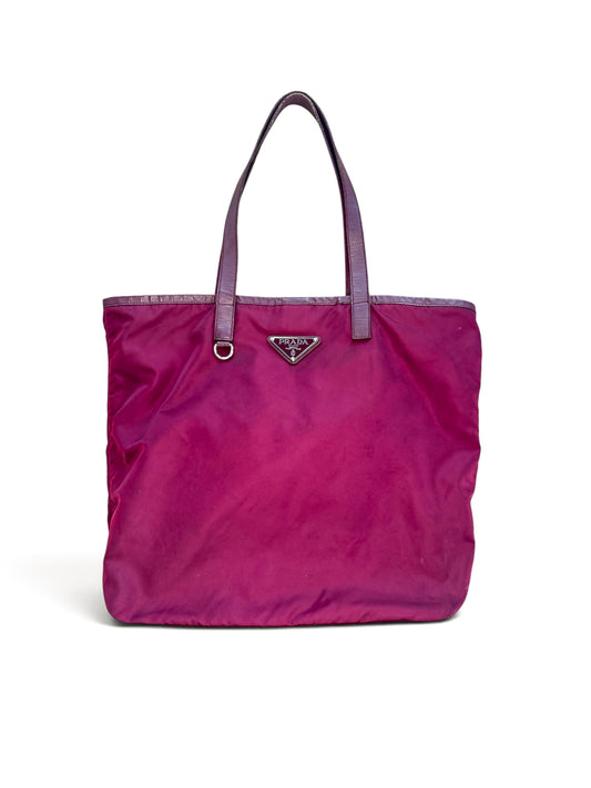 Prada Burgundy Nylon Tote