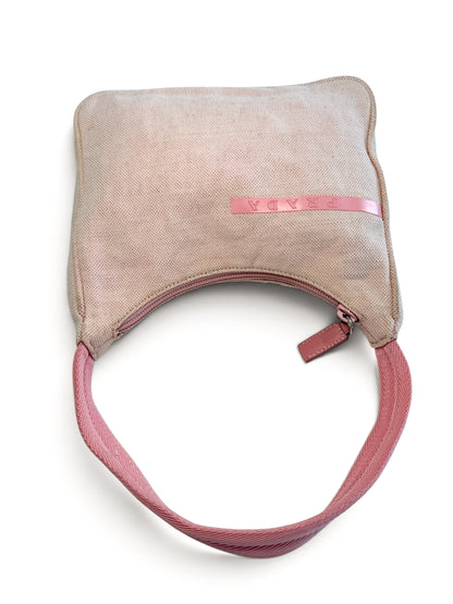 PRADA PINK CANVAS HANDBAG